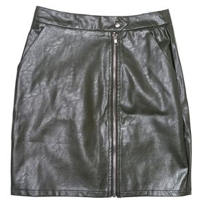 LF Seek The Label Faux Leather Zip Front Skirt A7